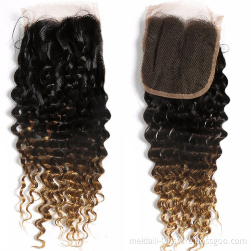wholesale virgin hair vendors ombre color  Brazilian hair extension 1B/4/27 deep wave hair
